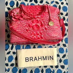 Brahmin Pink Cosmo Duxbury and Dahlia Charm
